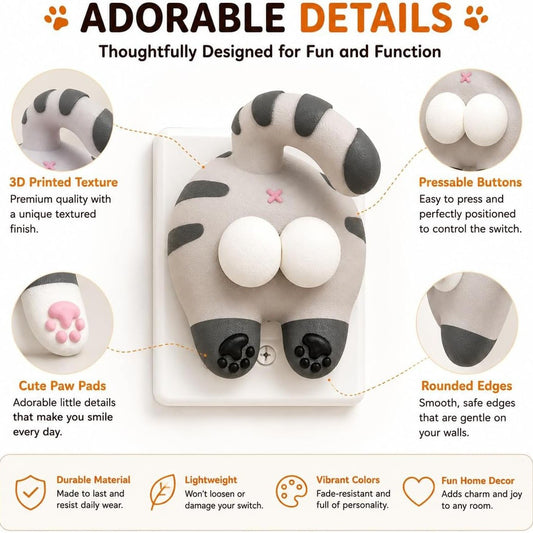 Funny Cat Butt Light Switch Cover🐱