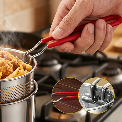 304 Stainless Steel Multifunctional Fryer🔥-Generous 4.1‑Quart Capacity🫕