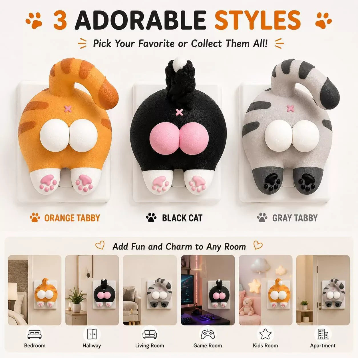 Funny Cat Butt Light Switch Cover🐱
