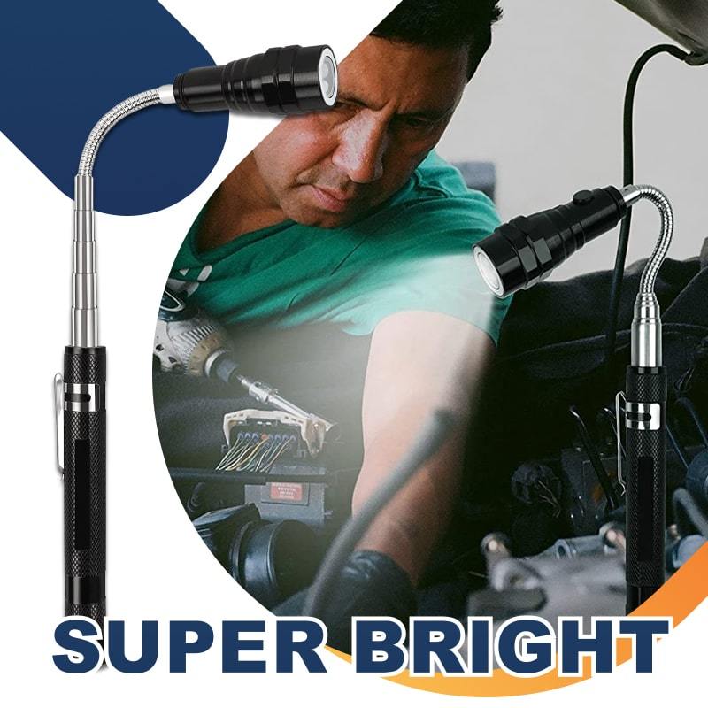 🔦50% OFF!🏕️Multifunctional Magnetic Telescopic Flashlight – Extendable, 360° Gooseneck, Super Bright 🛠️