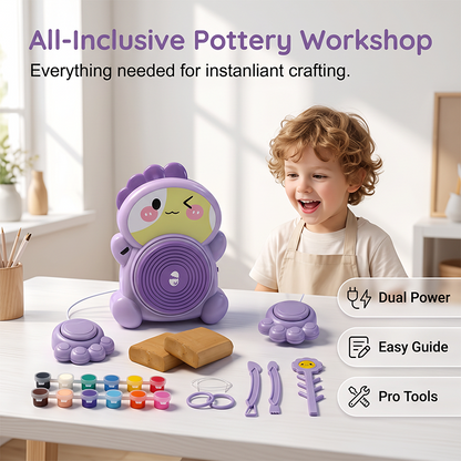 📢📢40% OFF !! ⏰Kids Electric Pottery Wheel DIY Clay Craft Kit